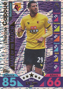 Etienne Capoue Watford 2016/17 Topps Match Attax Man of the Match #449